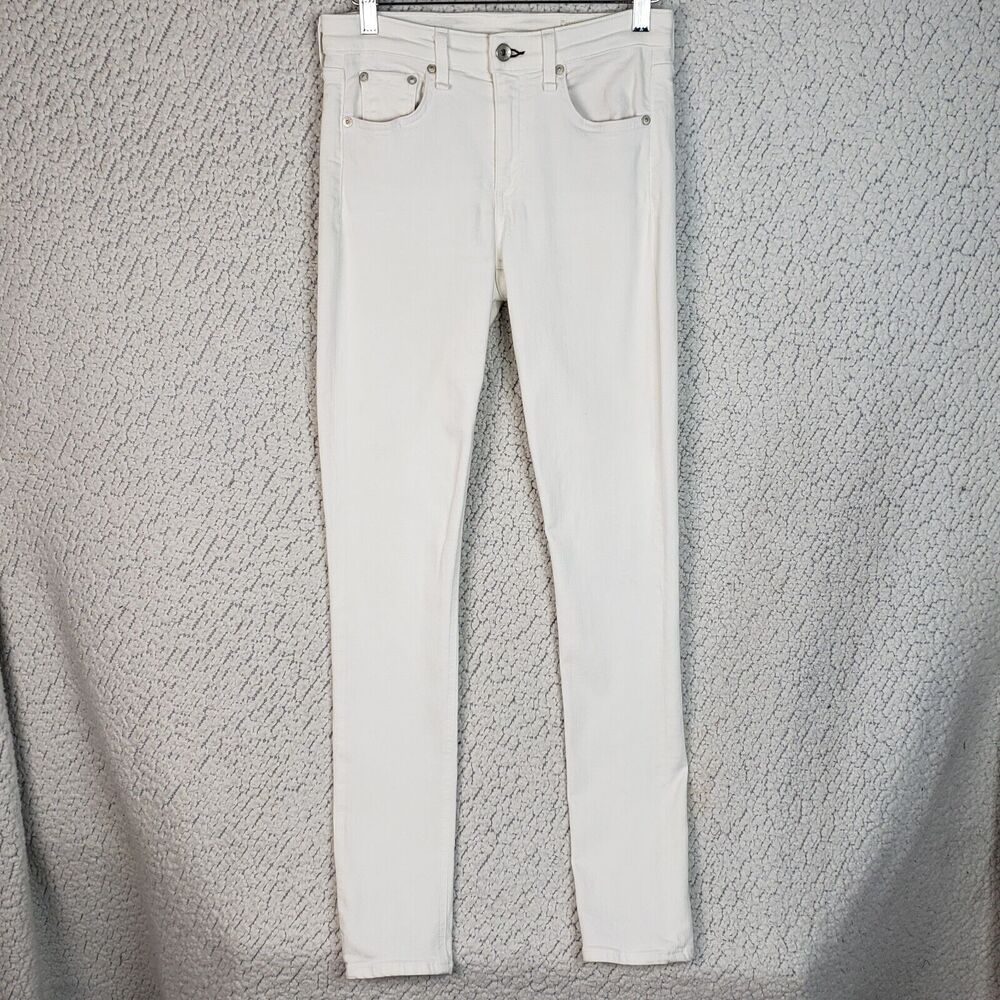 Rag and Bone Skinny Jeans Women 28 White Stretch High Rise Minimalist